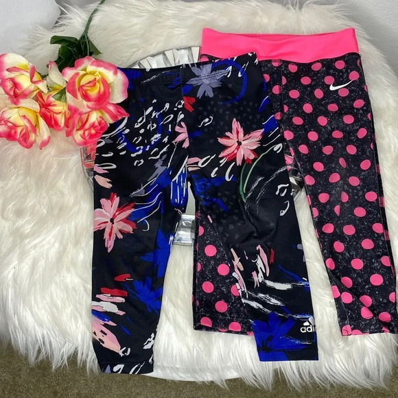 Adidas & Nike Dri-fit leggings bundle Toddler 2T - Picture 1 of 7